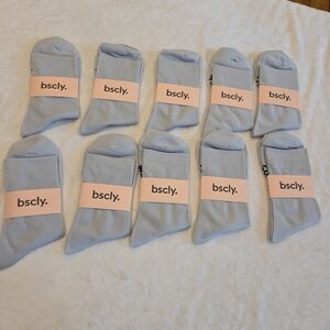 bscly. Mens Organic Cotton Blend Crew Versatile lightweigh Socks 10 Pair 10-11.5